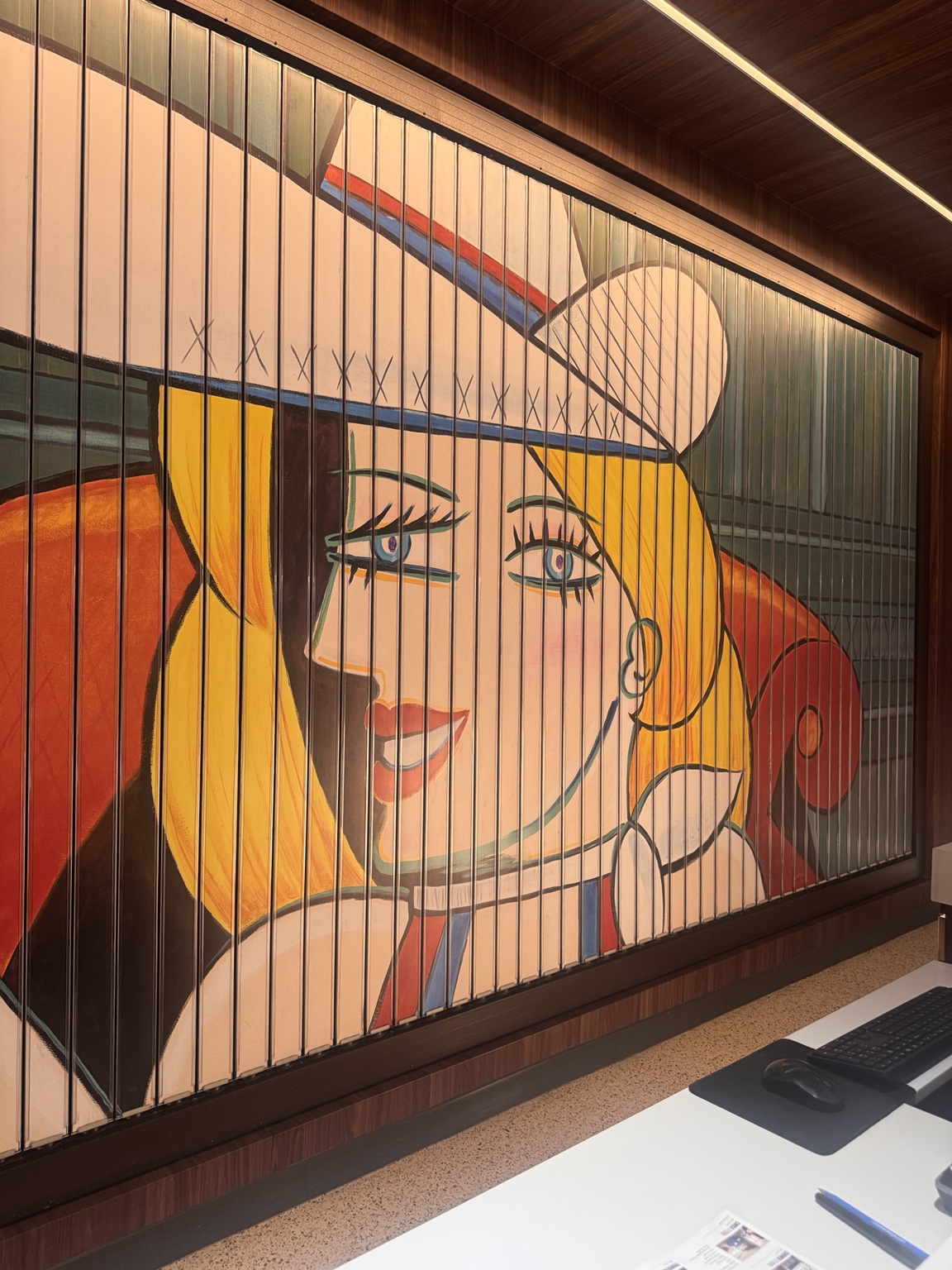 Colorful mural of a blonde woman on a wall in Las Vegas